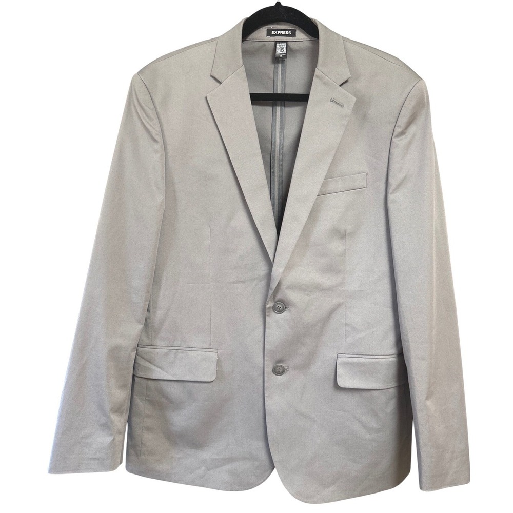 Express Conscious Edit Light Gray Two Button Notc… - image 2